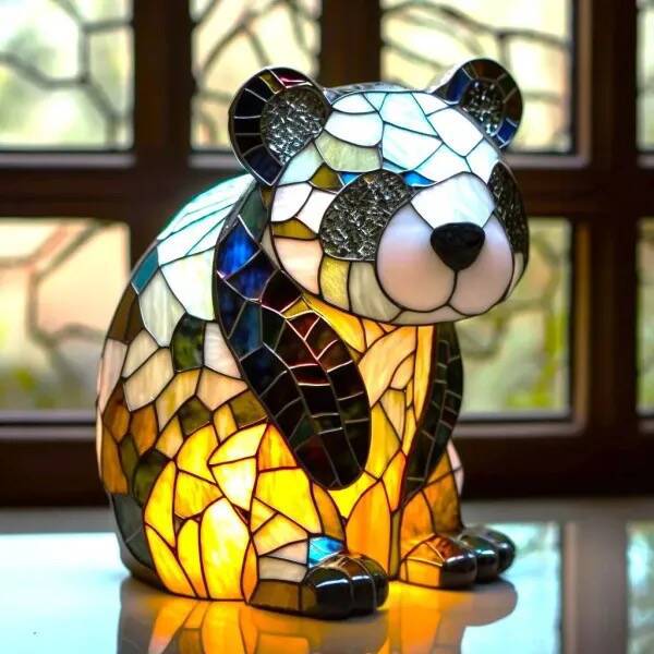 Panda - Lámpara de Vitral