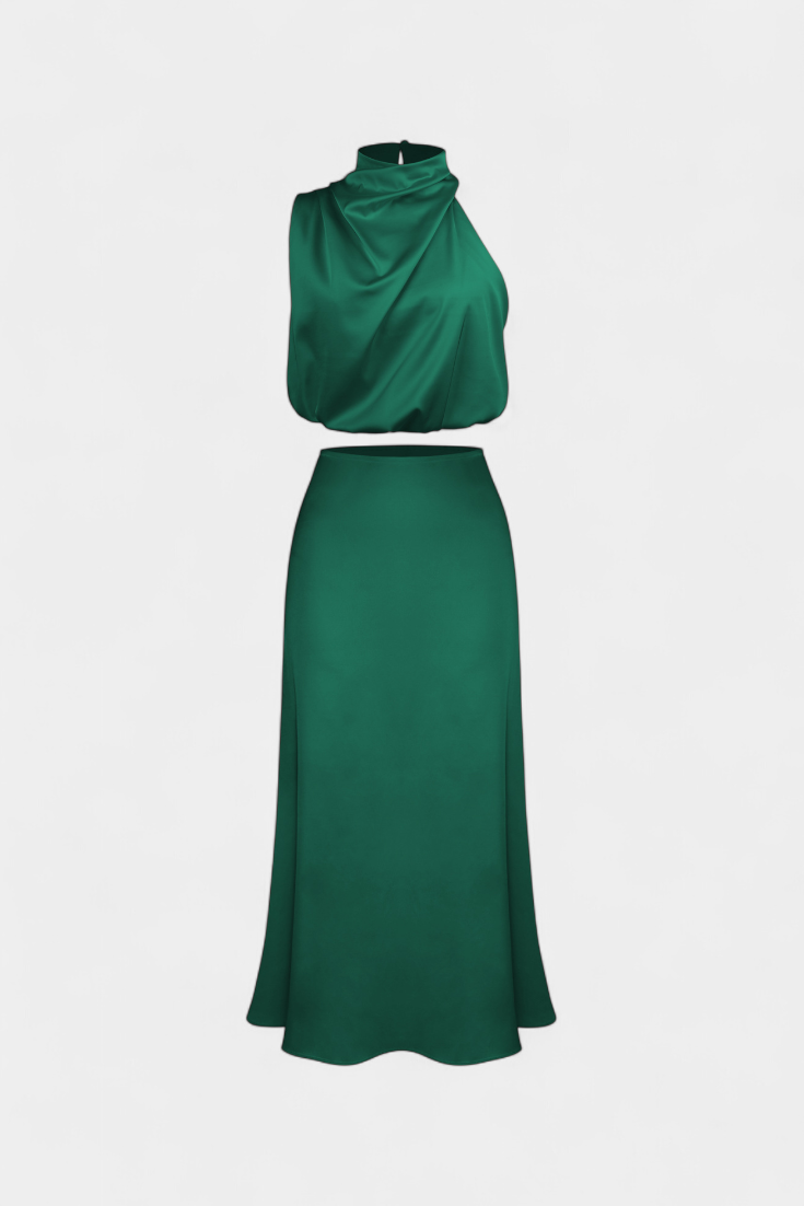 Ensemble jupe dos drapé Hanna