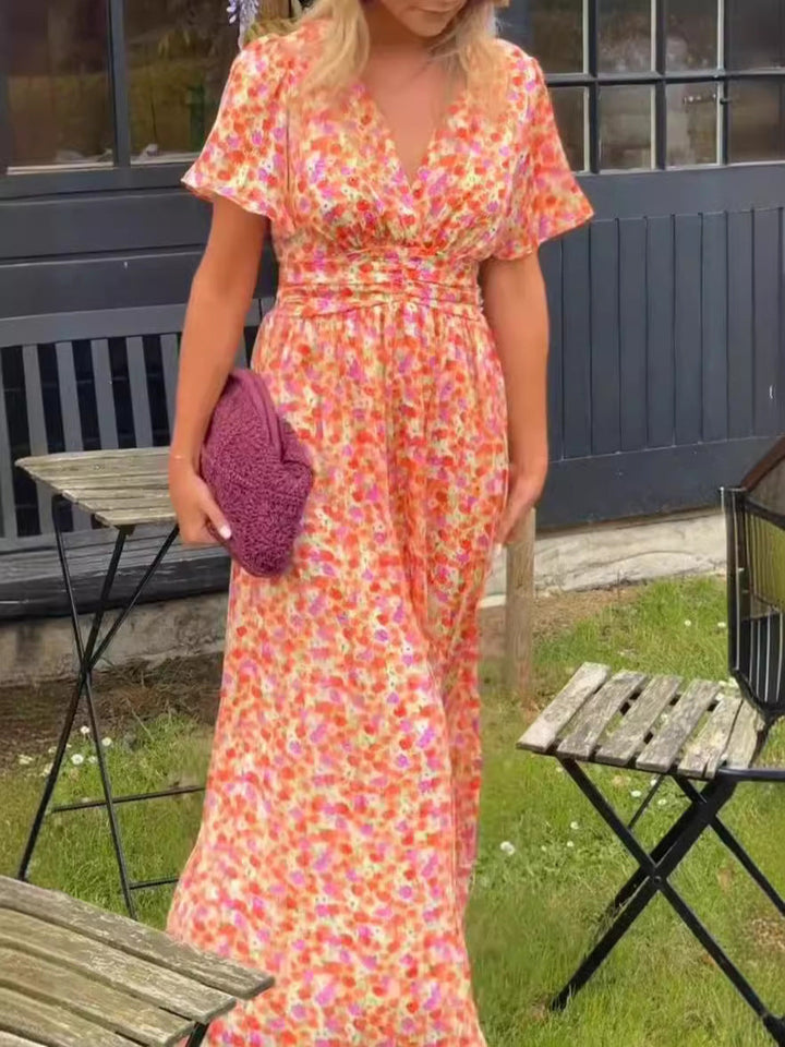 Elis – Robe longue et vaporeuse à motif floral