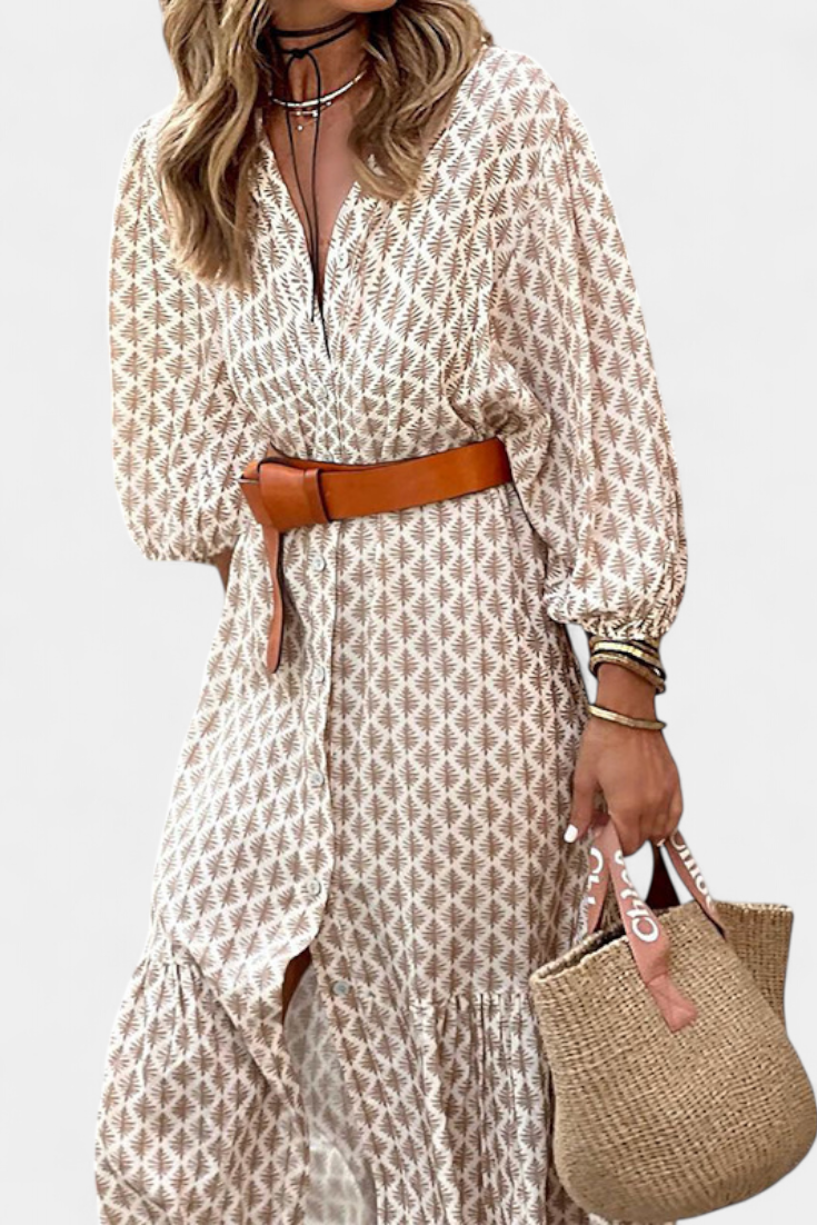 Antonia : Robe midi avec taille ajustable