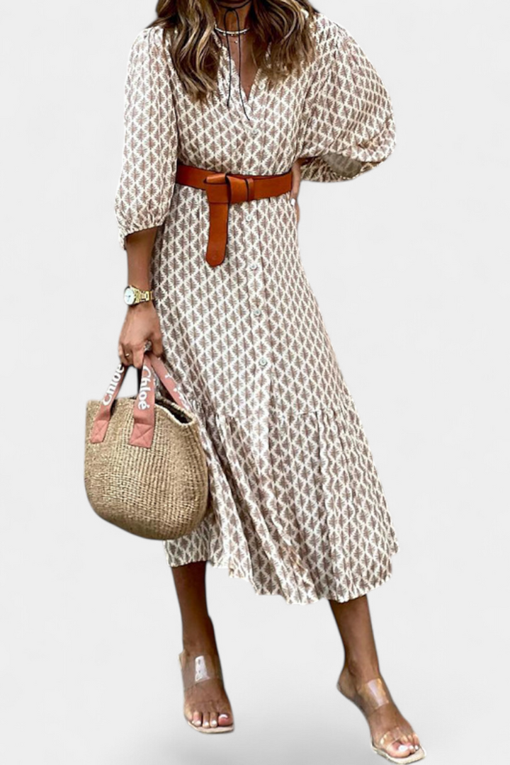Antonia : Robe midi avec taille ajustable