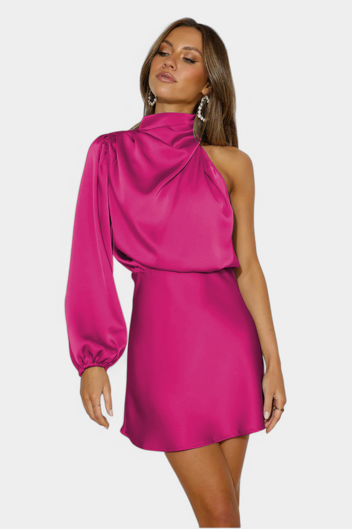 Mara One Shoulder Mini Slip Dress