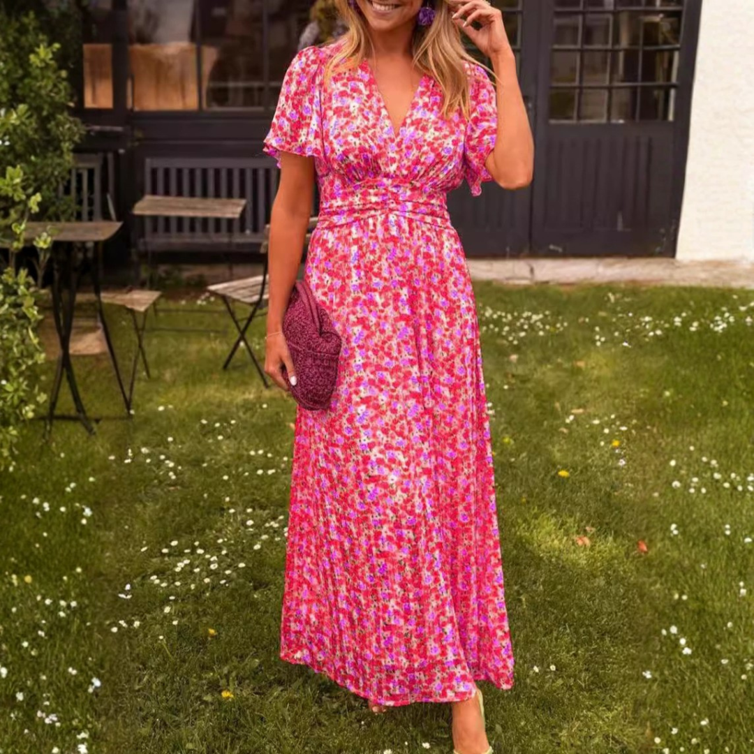 Elis – Robe longue et vaporeuse à motif floral