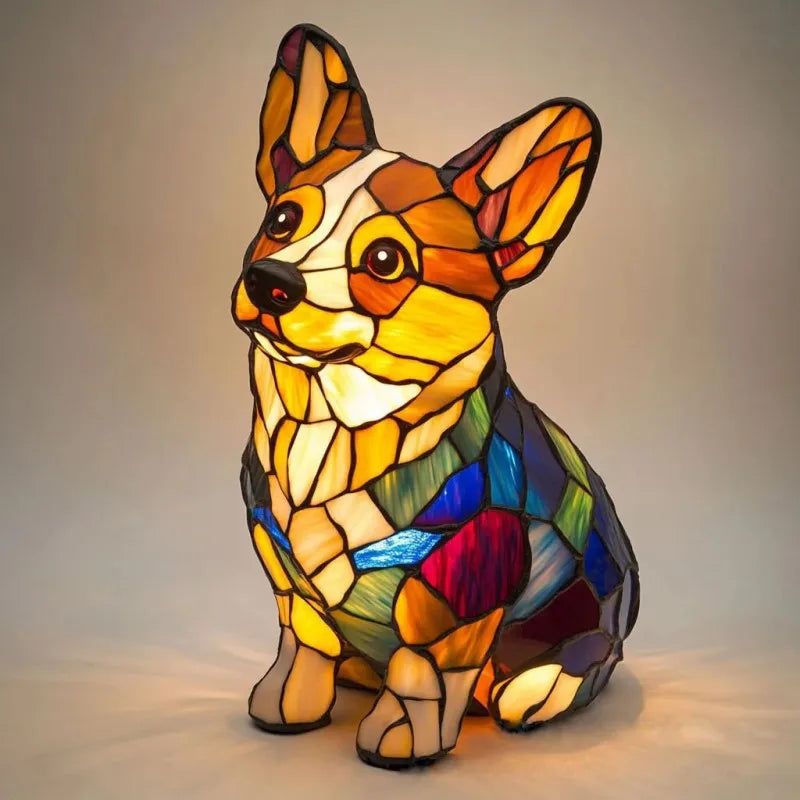 Puppie - Lámpara de vitral