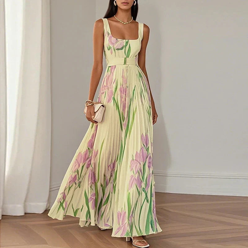 Oriah | Robe longue à coupe trapèze à motifs floraux