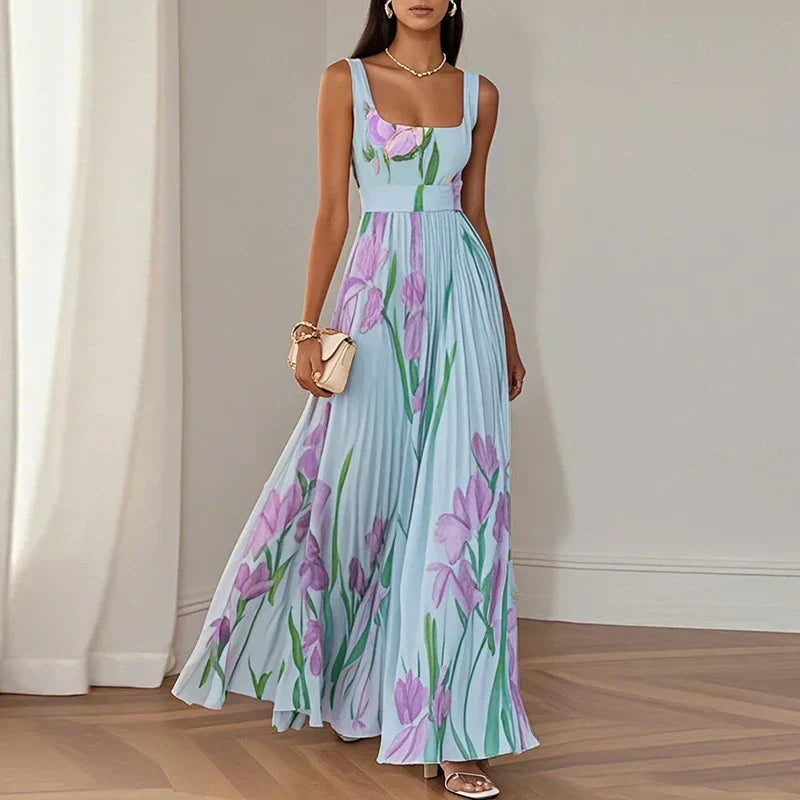 Oriah | Robe longue à coupe trapèze à motifs floraux