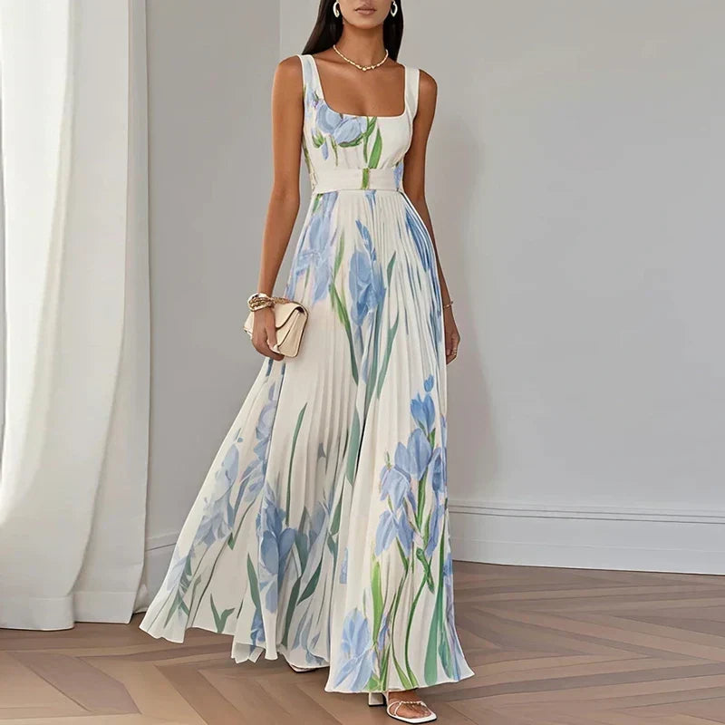 Oriah | Robe longue à coupe trapèze à motifs floraux
