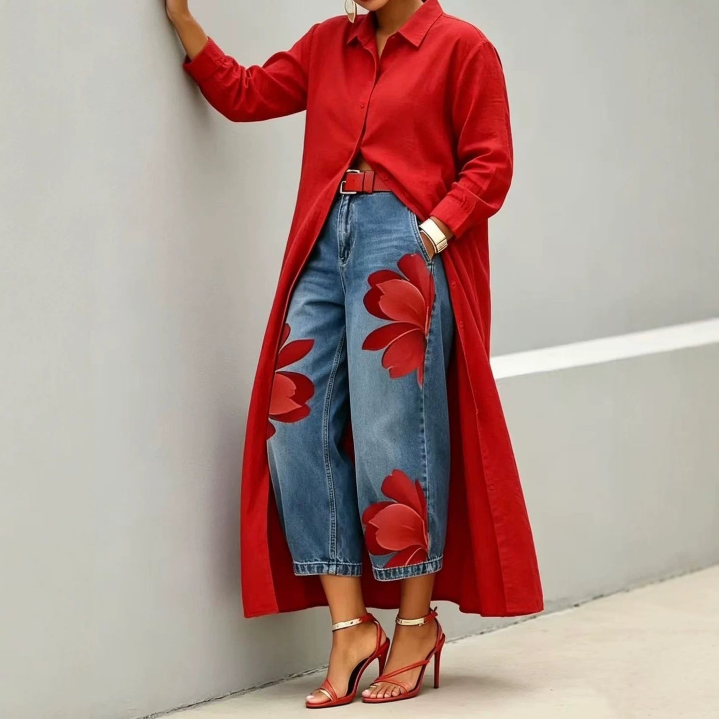 FLORA : Jeans larges + Chemise GRATUITE