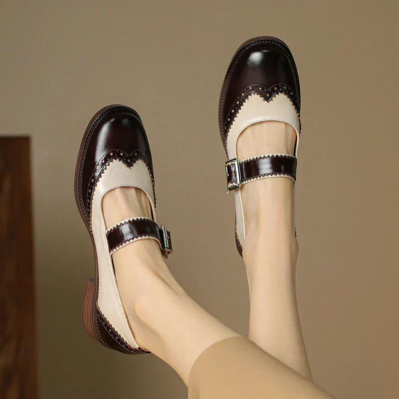 Marceline - Chaussures rétro en cuir