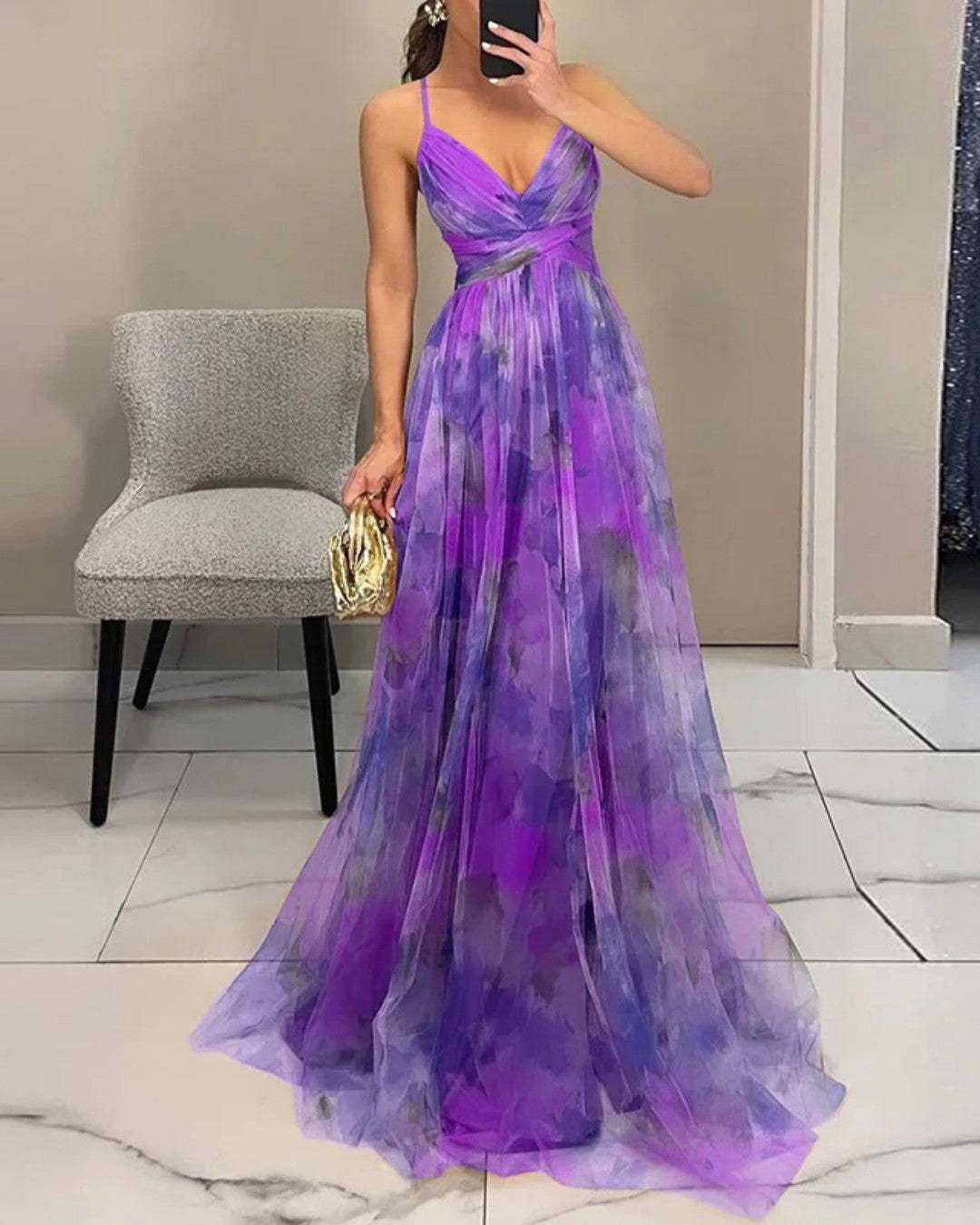 Giselle | Ravissante robe longue à imprimé floral