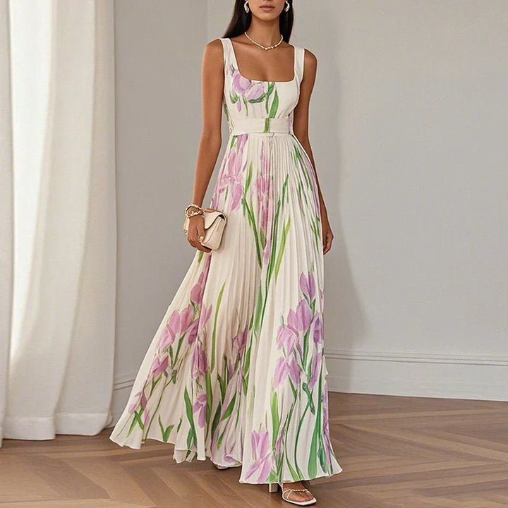 Oriah | Robe longue à coupe trapèze à motifs floraux
