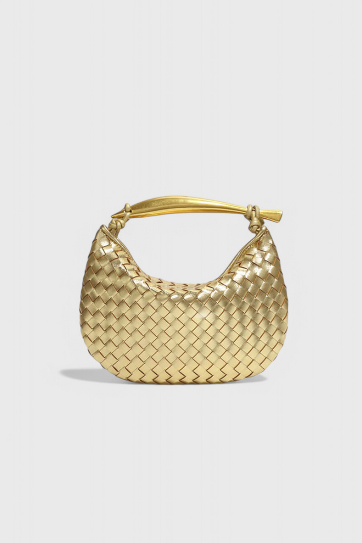 Sac Gerda tissé avec poignée dorée