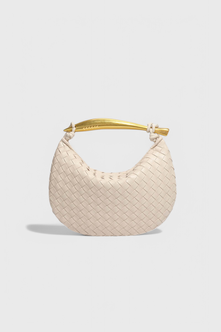 Sac Gerda tissé avec poignée dorée