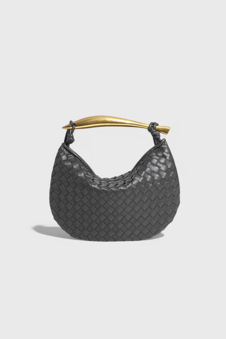 Sac Gerda tissé avec poignée dorée