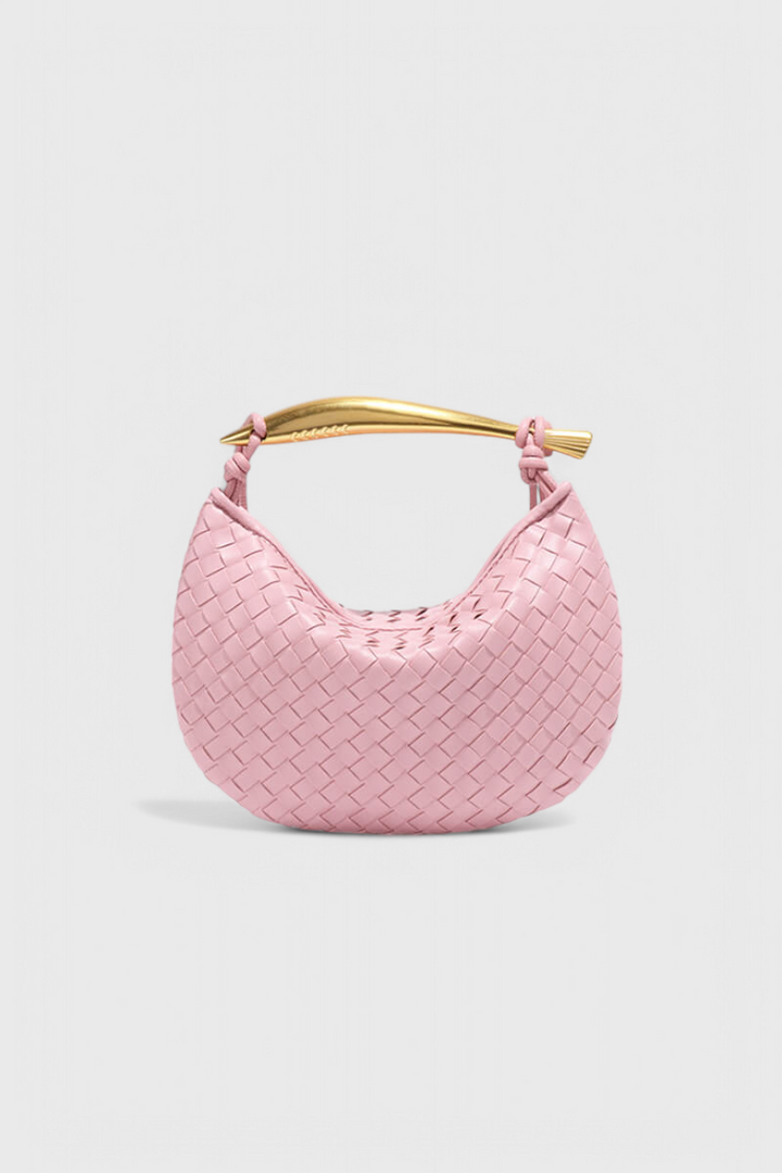 Sac Gerda tissé avec poignée dorée