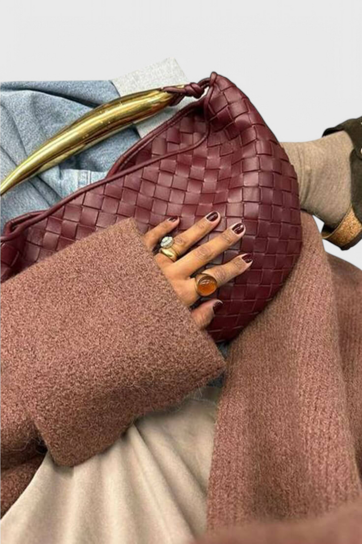 Sac Gerda tissé avec poignée dorée