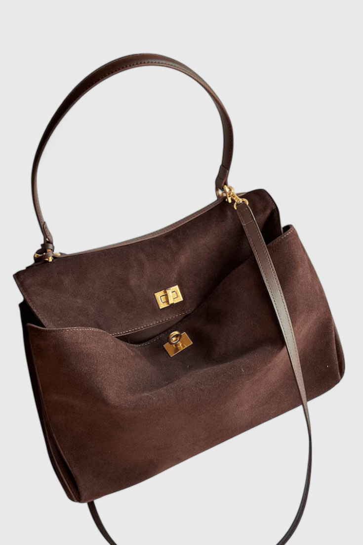 Sac à bandoulière en daim henné