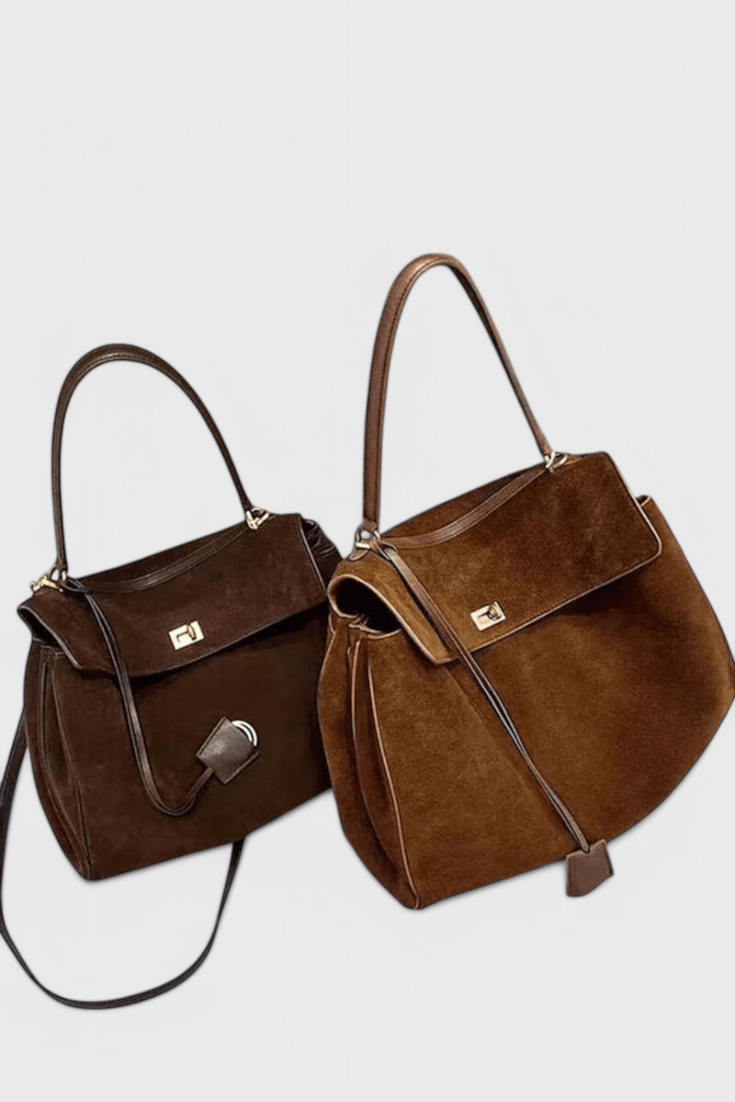 Sac à bandoulière en daim henné