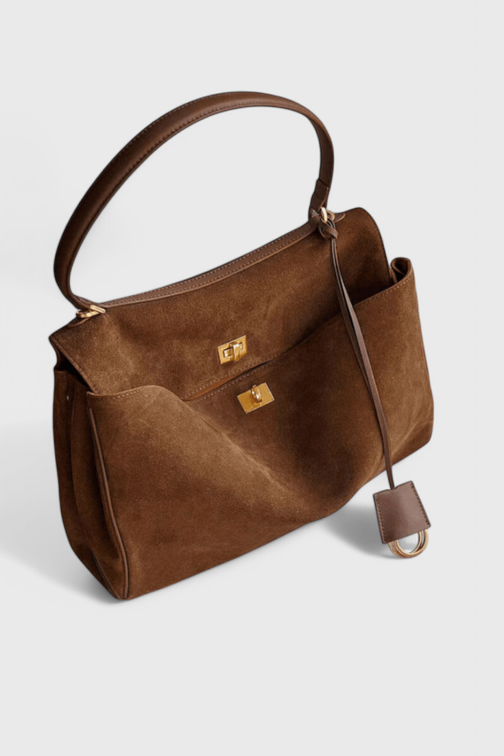 Sac à bandoulière en daim henné