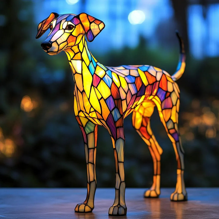 Galgo - Lámpara de vitral