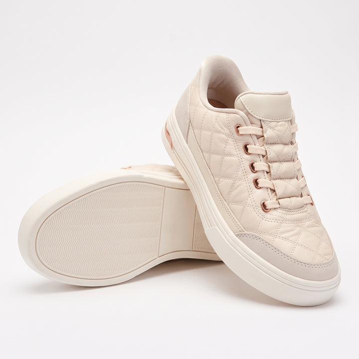 PERLYSSE™ | Baskets montantes matelassées avec semelle plateforme et finition en cuir