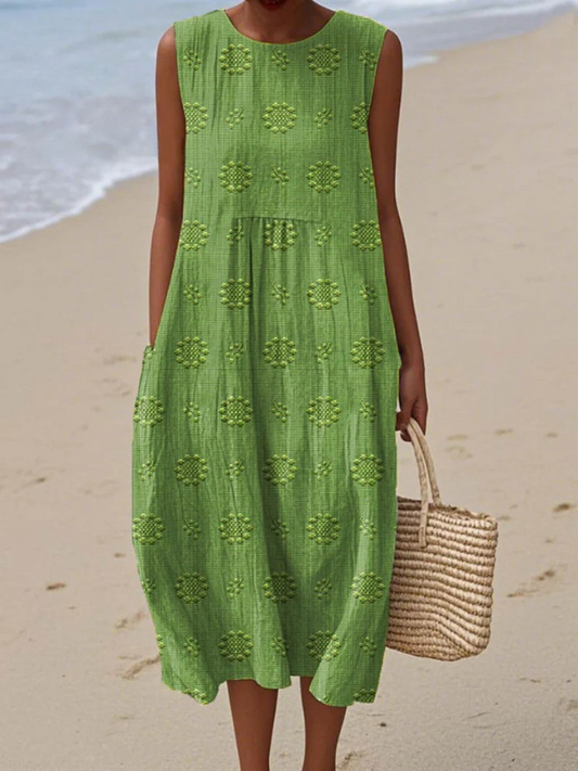 Sara™ | Robe midi à motifs