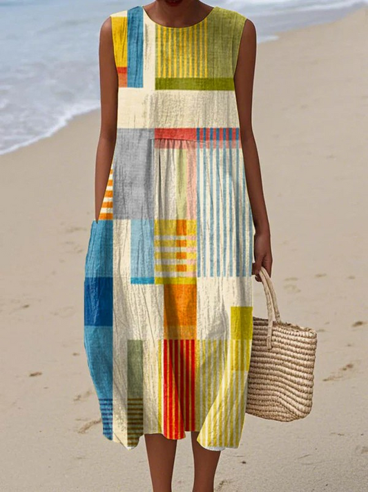 Eve™ | Robe midi à motifs géométriques
