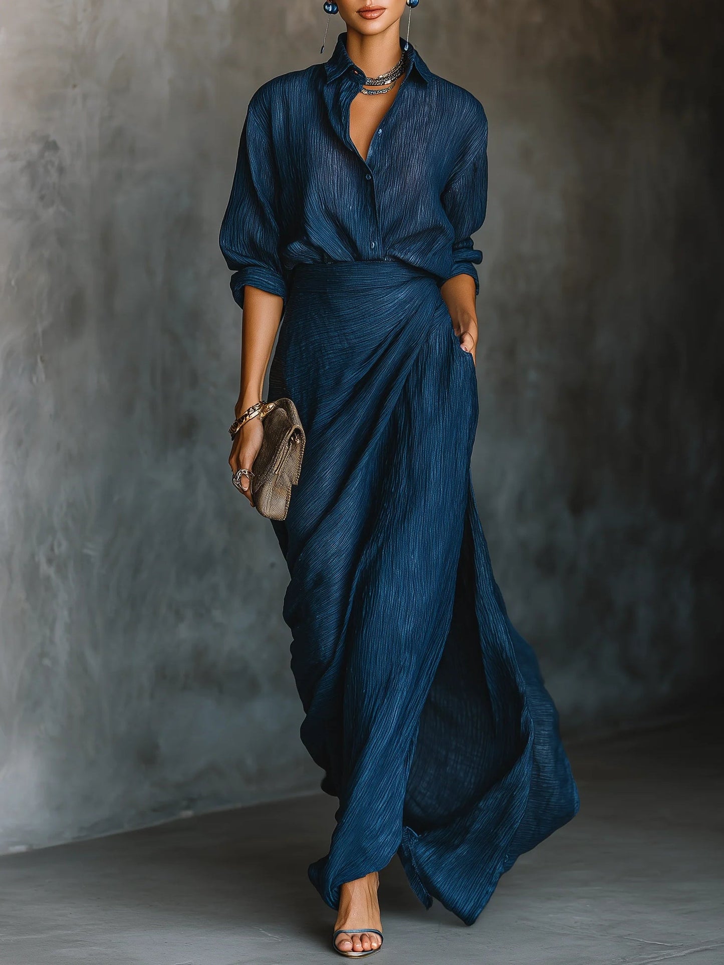 Celina™ | Robe chemise drapée