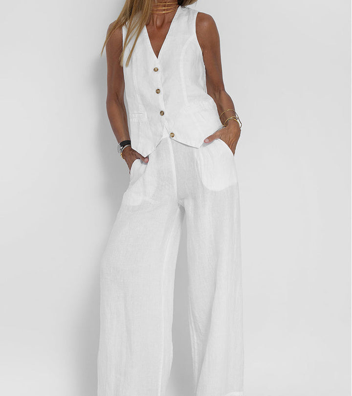 Jaira™ | Ensemble gilet noué et pantalon large
