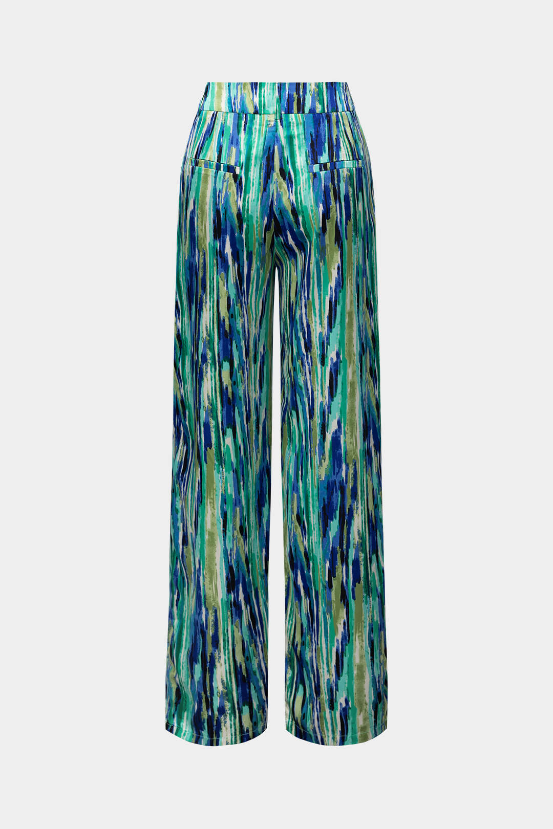 Inna - Pantalon droit taille haute imprimé marbre