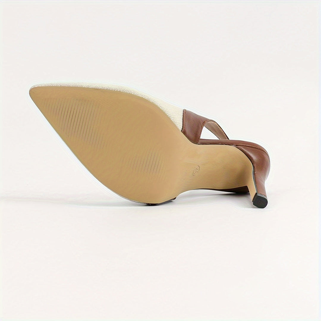 Amelia™ | Escarpins à talon ouvert avec détails contrastés.