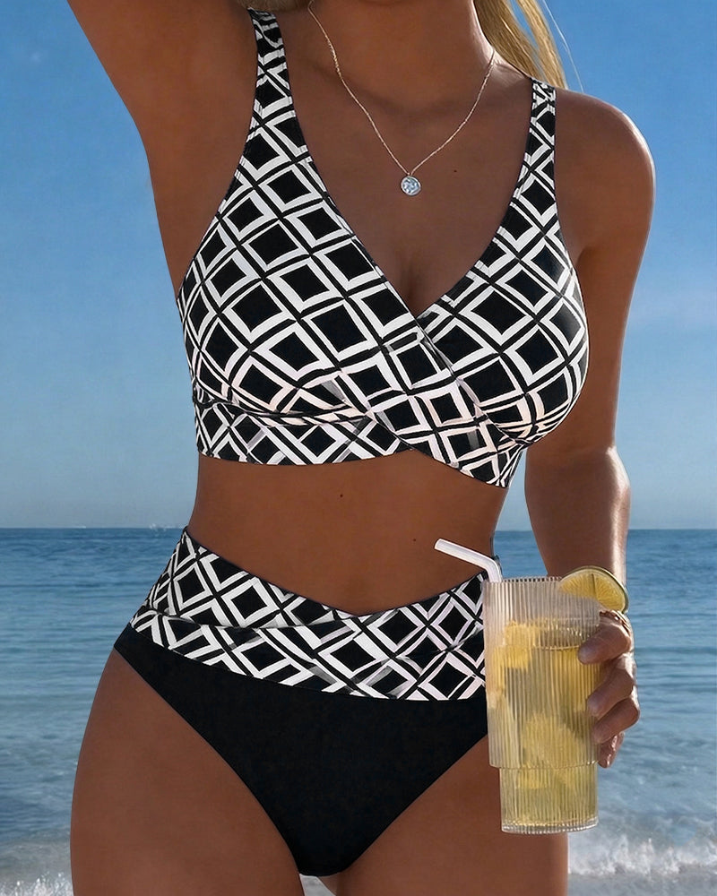 Adriana – Bikini deux pièces à motifs géométriques