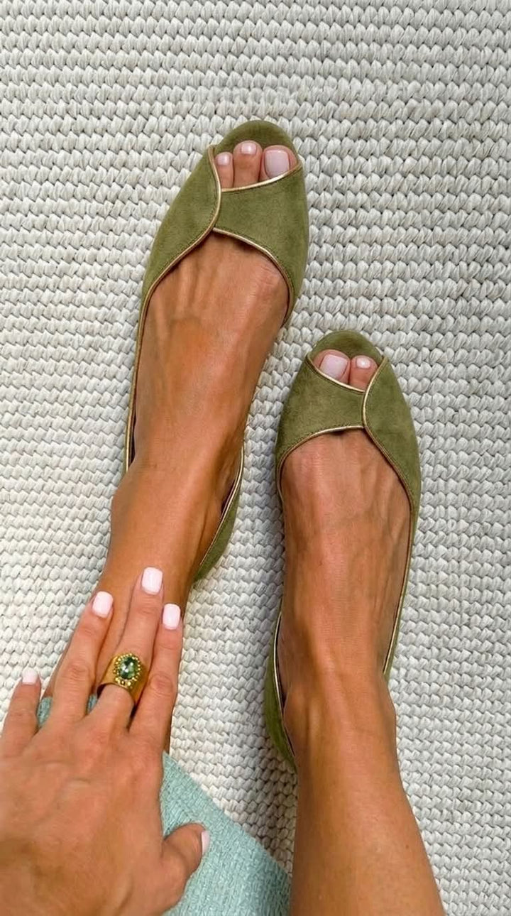 Ballerines à bout ouvert style d&