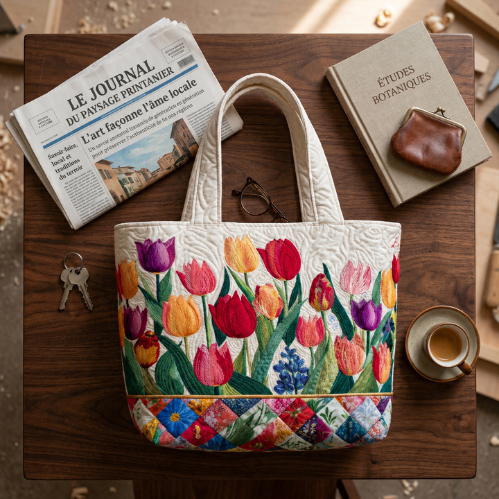 Sac à main pour femme « Jardin de tulipes » – Spacieux et léger