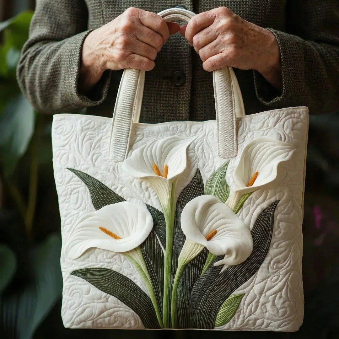 Sac Artisanal Matelassé - Tournesols Blancs