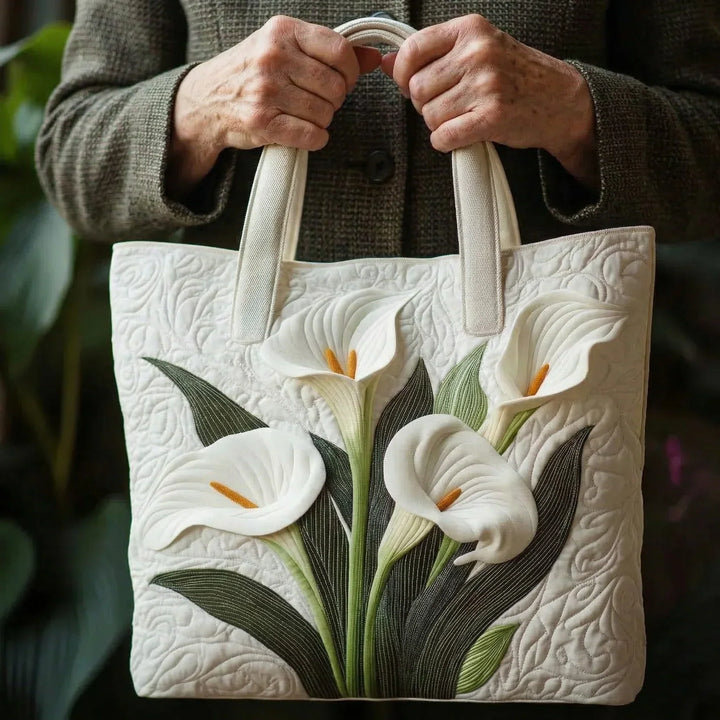 Sac Artisanal Matelassé - Tournesols Blancs