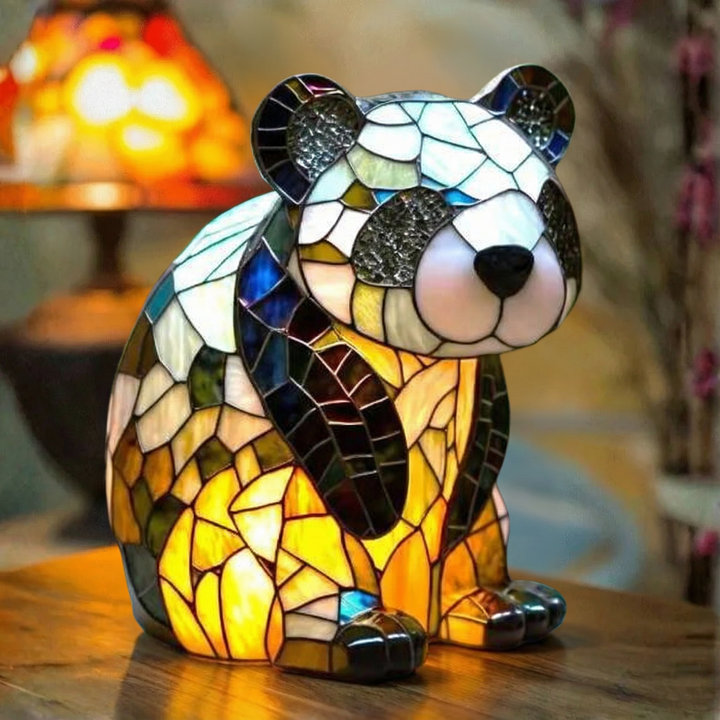 Panda - Lámpara de Vitral