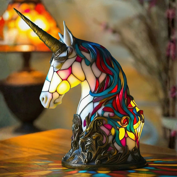 Unicornio - Lámpara de vitral