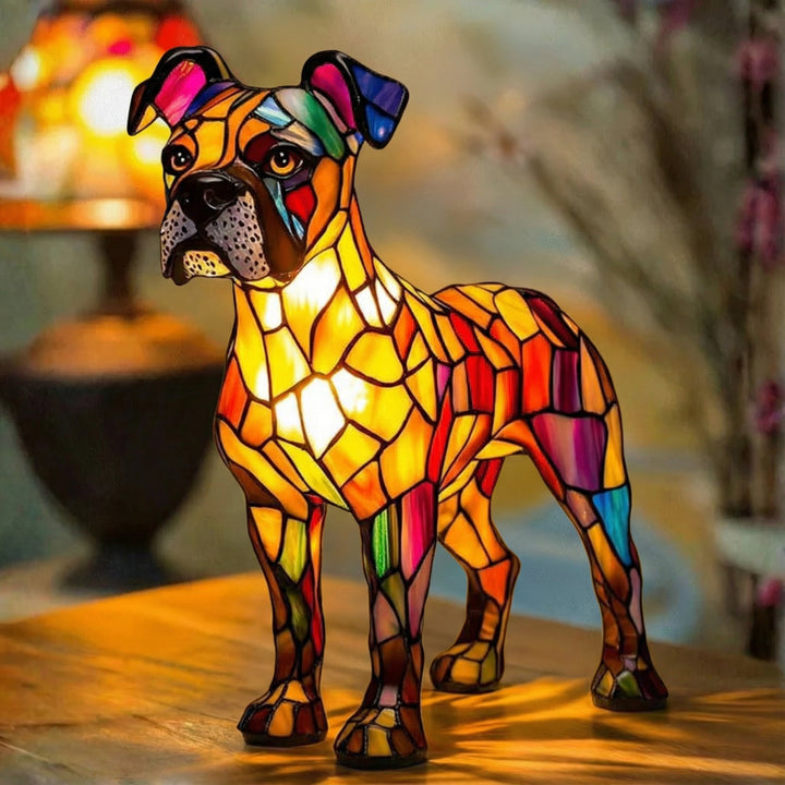 Boxer - Lampe en vitrail