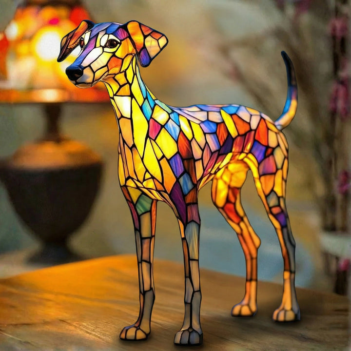 Galgo - Lámpara de vitral