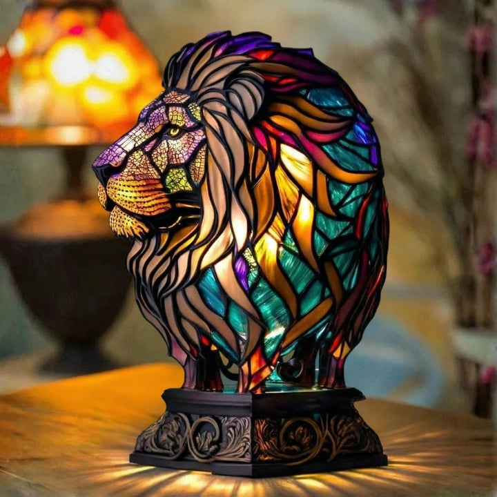 León - Lámpara de Vitral