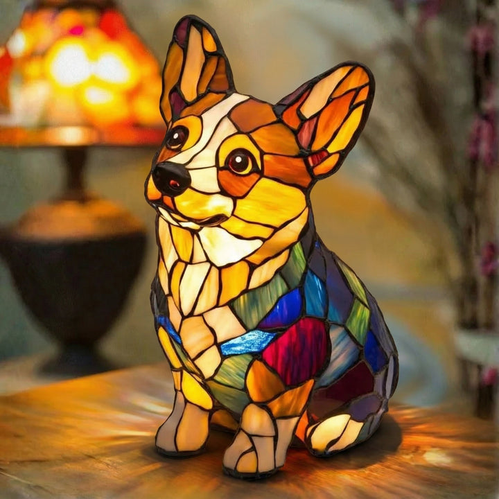 Puppie - Lámpara de vitral