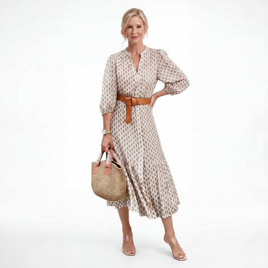 Antonia : Robe midi avec taille ajustable
