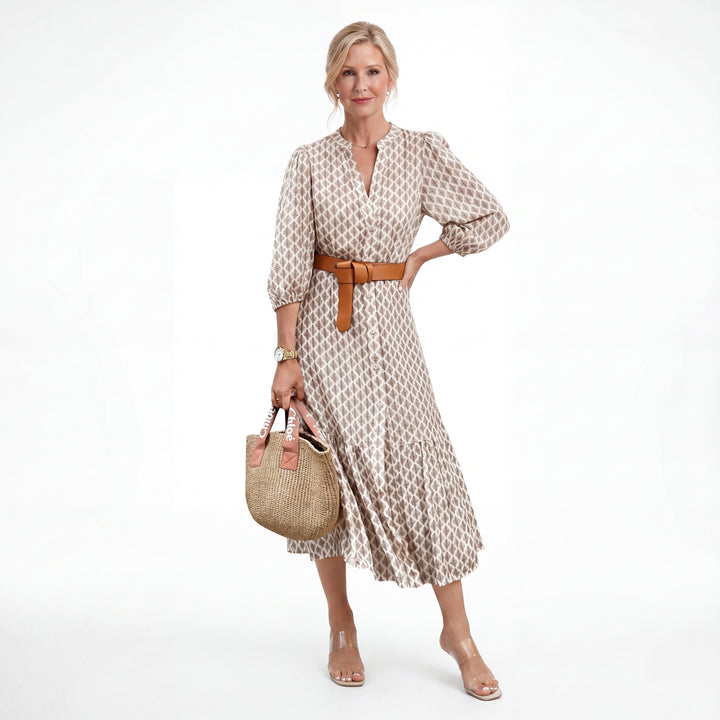 Antonia : Robe midi avec taille ajustable