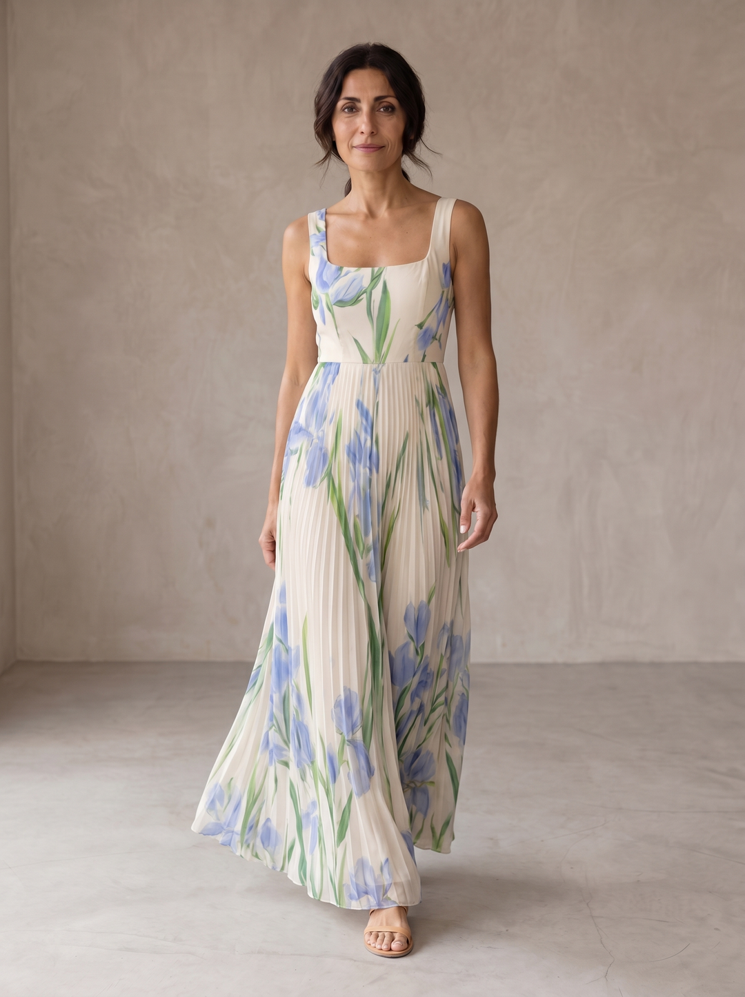 Oriah | Robe longue à coupe trapèze à motifs floraux