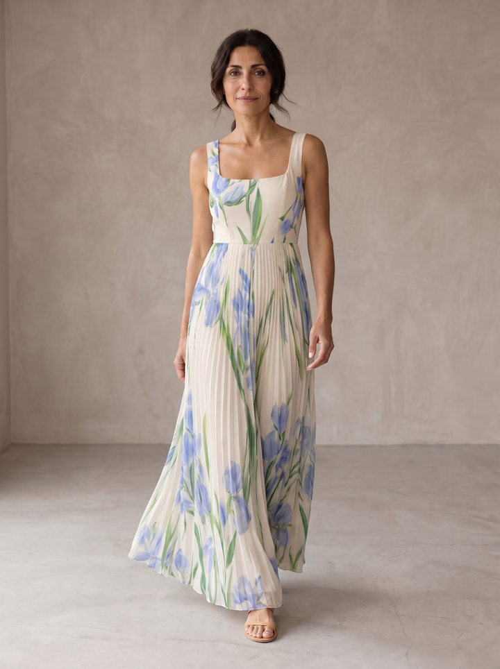 Oriah | Robe longue à coupe trapèze à motifs floraux