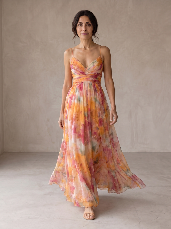 Giselle | Ravissante robe longue à imprimé floral