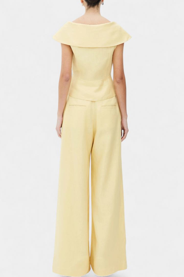 Ensemble haut asymétrique et pantalon palazzo Hayden