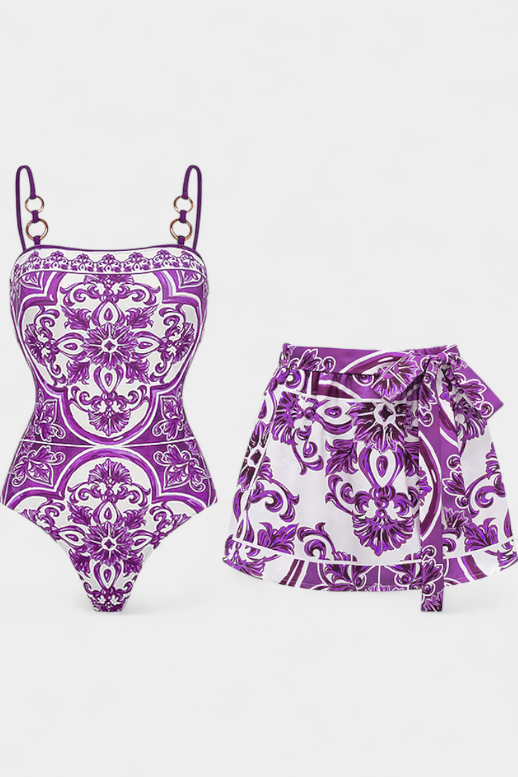Ensemble de maillot de bain une pièce à fleurs Ahria