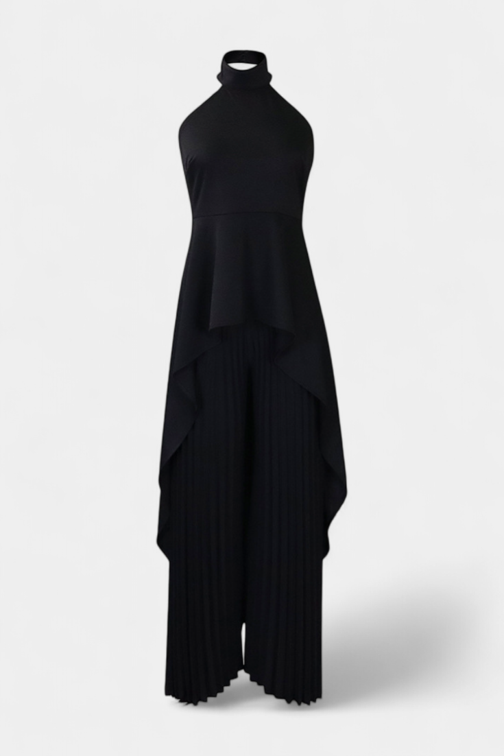 Ensemble asymétrique Chrysoula avec pantalon à plis